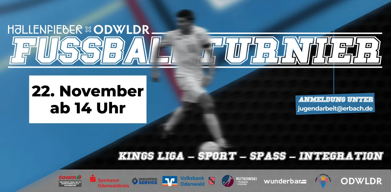 Plakat zum Fußballturnier Hallenfieber am 22. November in Erbach